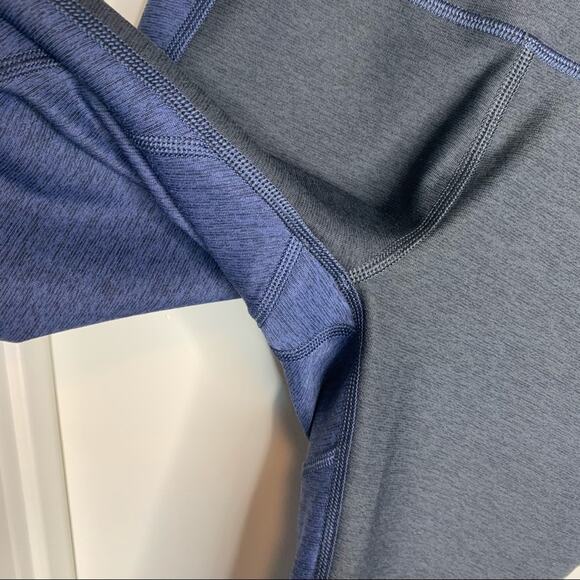 Outdoor Voices Cropped Navy Heathered Colorblock Leggings Size XS - Picture 3 of 6